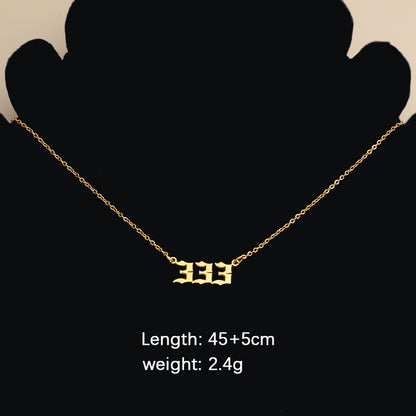 Fashion Personality Number Stainless Steel Portion Necklaces