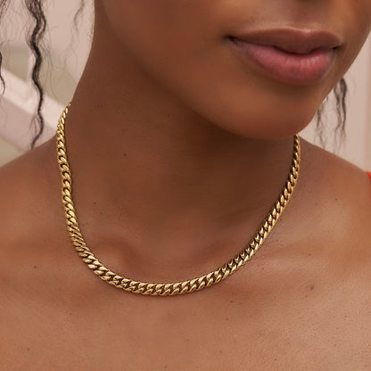 Women's & Men's Stainless Gold Hip Hop Cuban Link Necklaces