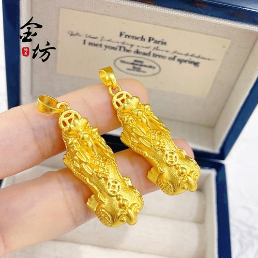 Ancient Law Alluvial Gold Pi National Trendy Style Lucky Pendants