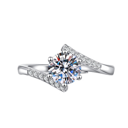 Elegant Imitation Moissanite Open Adjustable Live Broadcast Rings