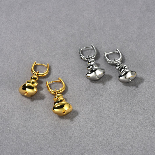 Women's Exquisite Elegant Stacked Stone Gold Sier Earrings