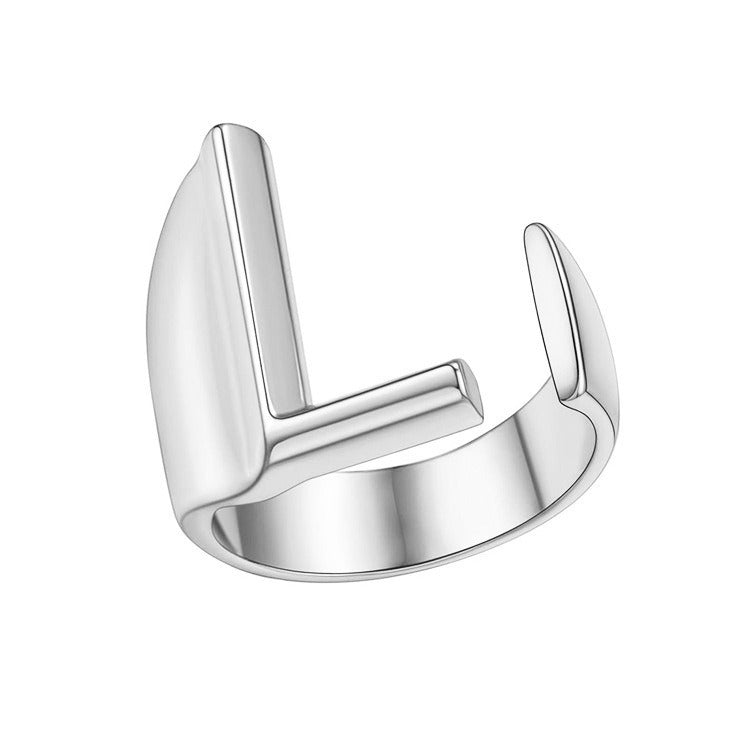 English Letters Female Opening Adjustable Fashion Rings