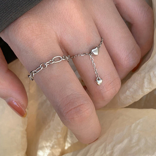 Women's Love Chain Pull Fashion Design Tassel Rings