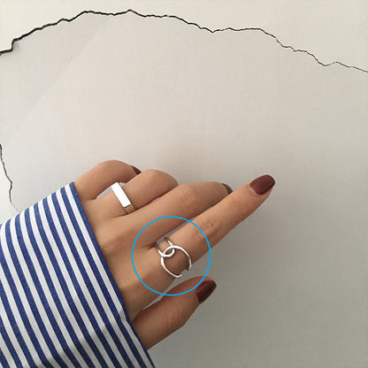 Braiding Female Geometric Sier Design Sense Rings