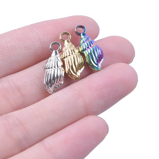 Steel Accessories Golden Conch Titanium Colorful Pendants