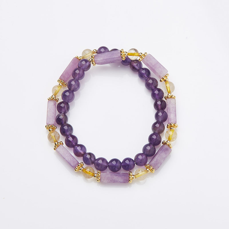 Collection Nine Purple Off Fire Energy Crystal Bracelets