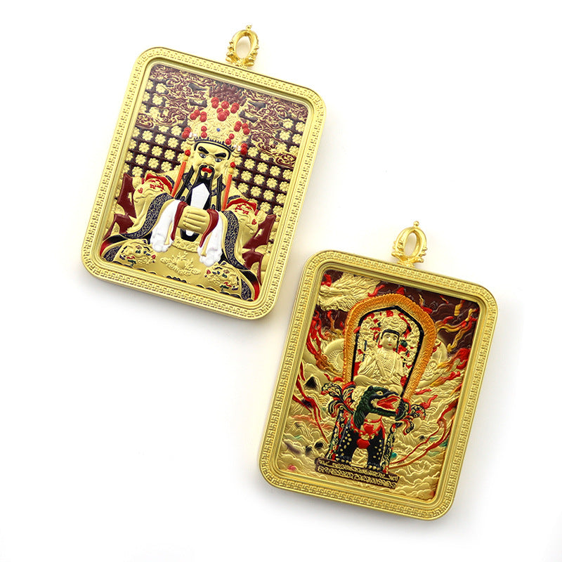 The Buddha Brass Gilding Double-sided Three-dimensional Portable Pendants