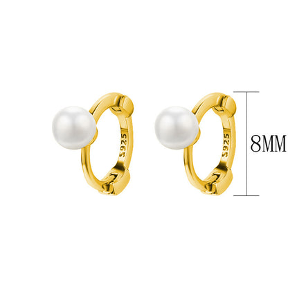 Women's Pearl Ear Clip For Sterling Sier Korean Style Earrings