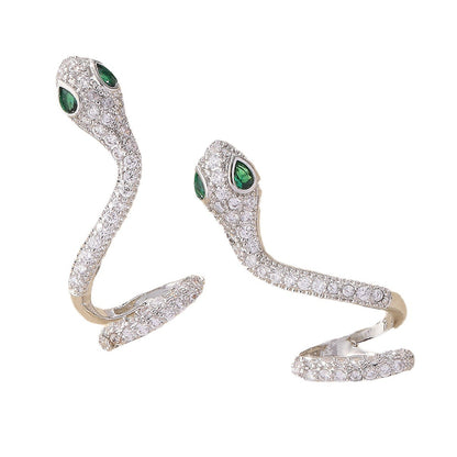 Women's Zirconium Simulated Snakes Full Diamond Trendy Earrings