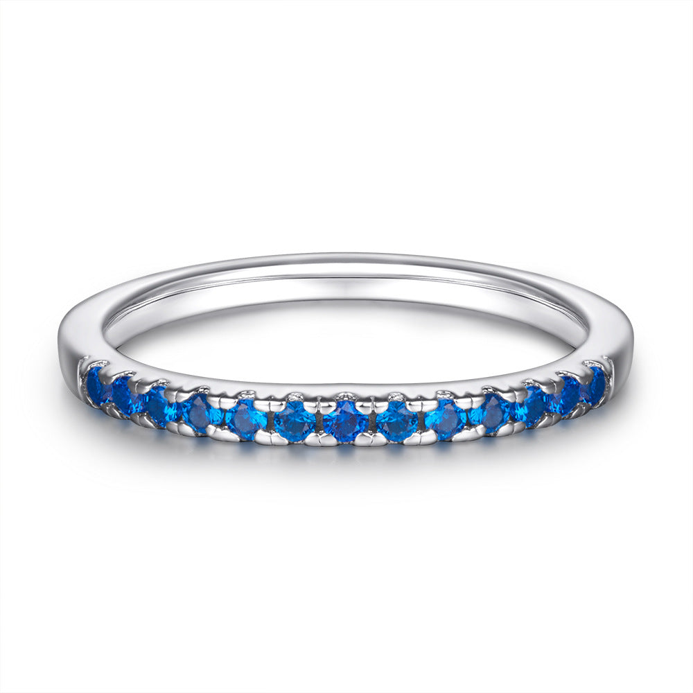 Inlaid Zircon Gang Drill Lettering Index Rings
