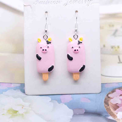 Ice Cream Candy Drink Resin Homemade Earrings