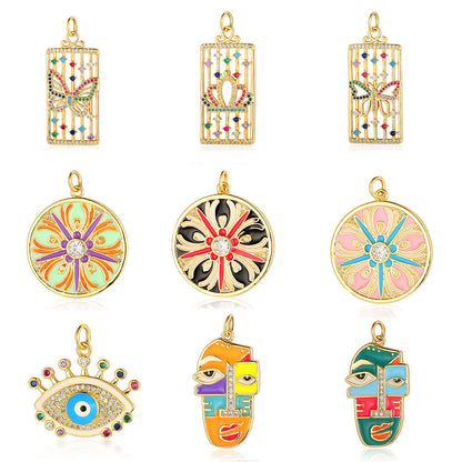 Palm Eyes Face Crown Snake Star Butterfly Rectangle Pendants