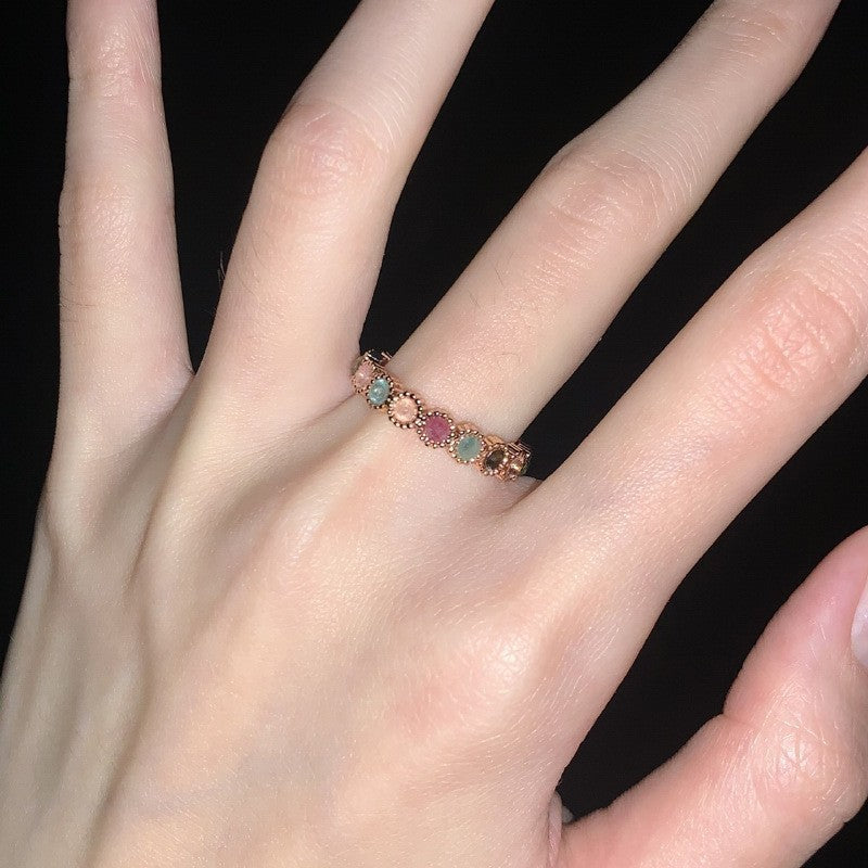 Sterling Sier Pink Zircon Female Open Niche Advanced Light Rings