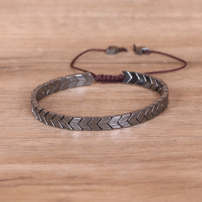 Men's Color Gall Stone Arrow Punk Hand-woven Bracelets
