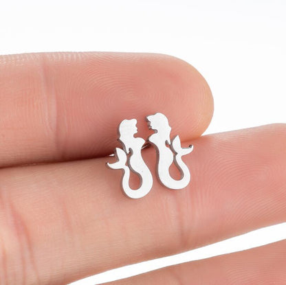 Summer Small Ear Fashion Mermaid Bone Earrings