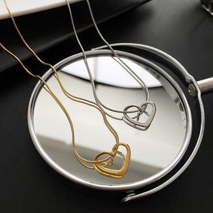 Women's Titanium Steel No Fading Hollow Love For Light Necklaces