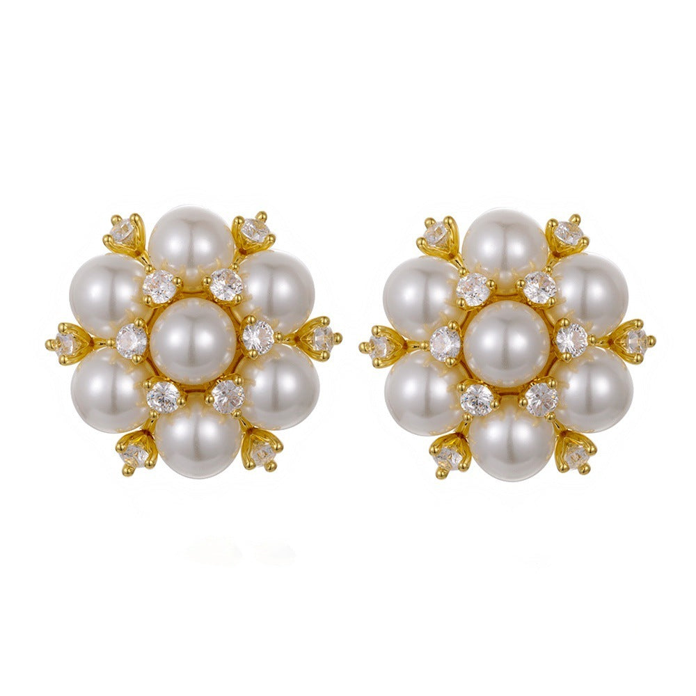 Women's Imitation Pearl Exaggerated Korean Style High Earrings