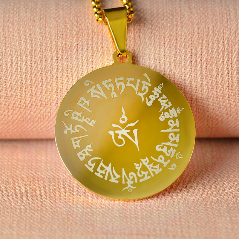 Mantra Bodhisattva Huang Cai Green Tara Pattern Can Pendants