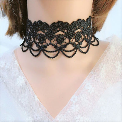 Dark Style Lolita Gothic Female Vintage Rose Necklaces