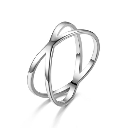 Women's Steel Cross Hollow Niche Personality Titanium Rings