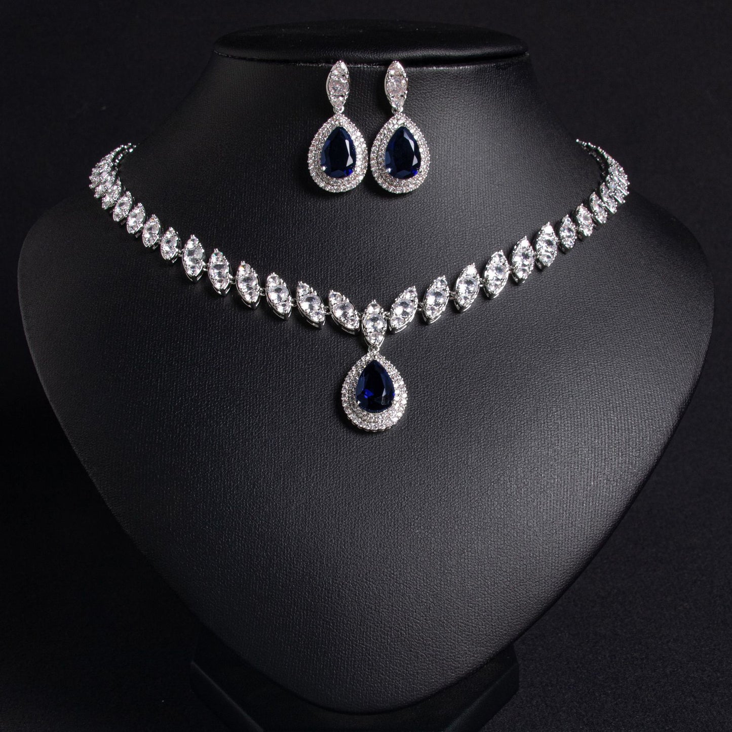 Suit Water Drop Zircon Tassel Wedding Necklaces