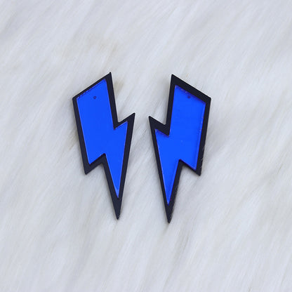 Women's Irregular Mirror Lightning Stitching Simple Exaggerated Earrings