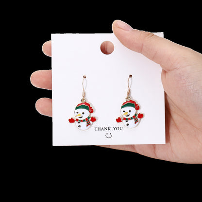 Christmas Tree Elderly Snowflake Crutch Creative Earrings