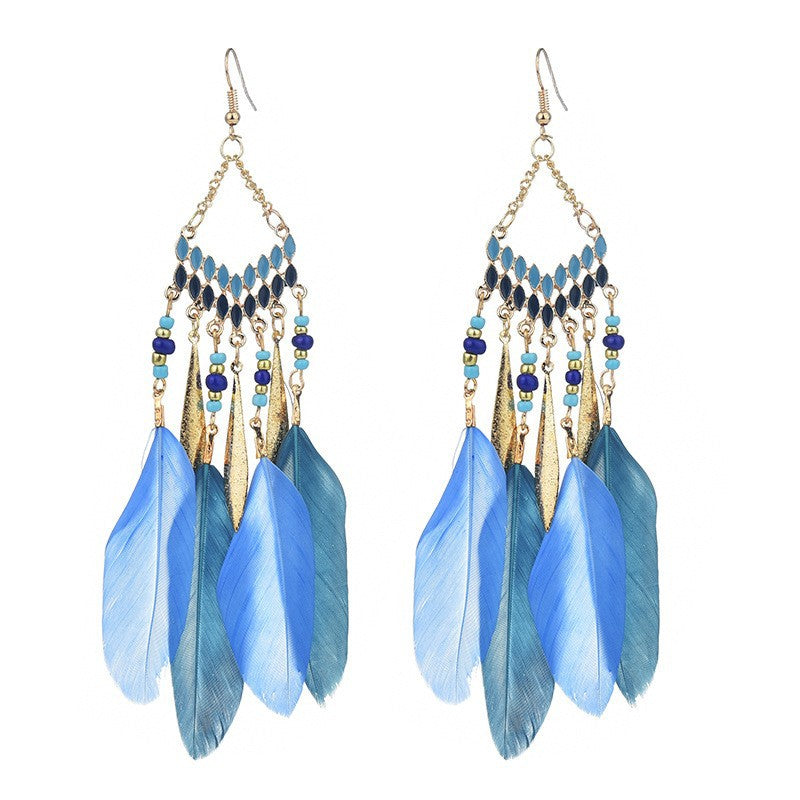 Type Personalized Long Feather Your Daisy Earrings