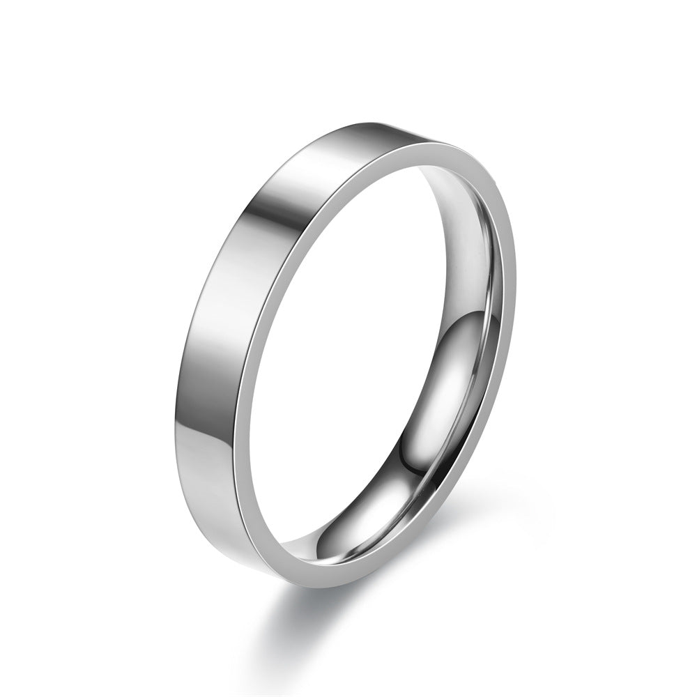 Flat Stainless Steel Glossy Titanium Hand Rings