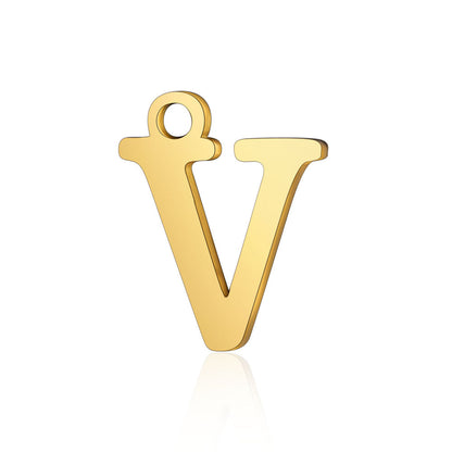 Titanium Steel Letter Gold Capital English Pendants