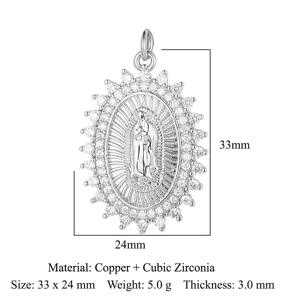 Virgin Angel Copper Zircon Cross Ornament Pendants