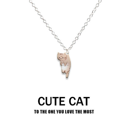 Creative Fashion Hanging Lazy Cartoon Cat Necklaces