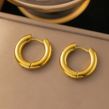 Women's Simple Popular Jewelry Stainless Steel Shaped Stitching Earrings
