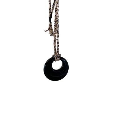 Obsidian Round Light Luxury High-grade Sweater Necklaces