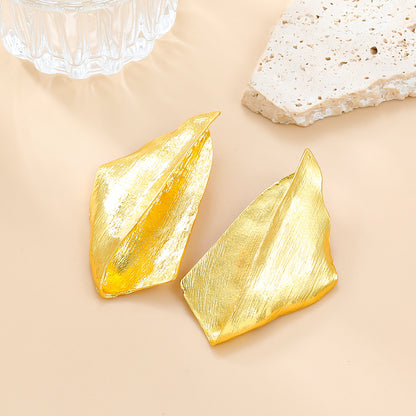 Women's Spring Gold Exaggerated Three-dimensional Polygon Metal Earrings