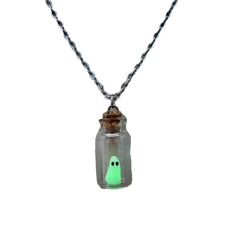 Coffee Flow Halloween Drift Bottle Luminous Necklaces