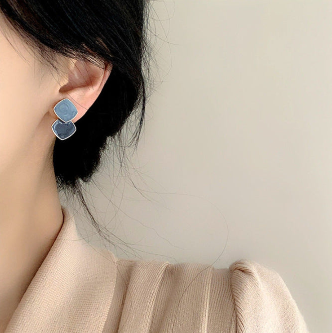 Women's Geometric Square Ear Design High-grade Retro Earrings