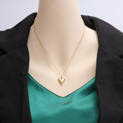 Women's Simple Heart Fashion Solid Cross Ornament Necklaces