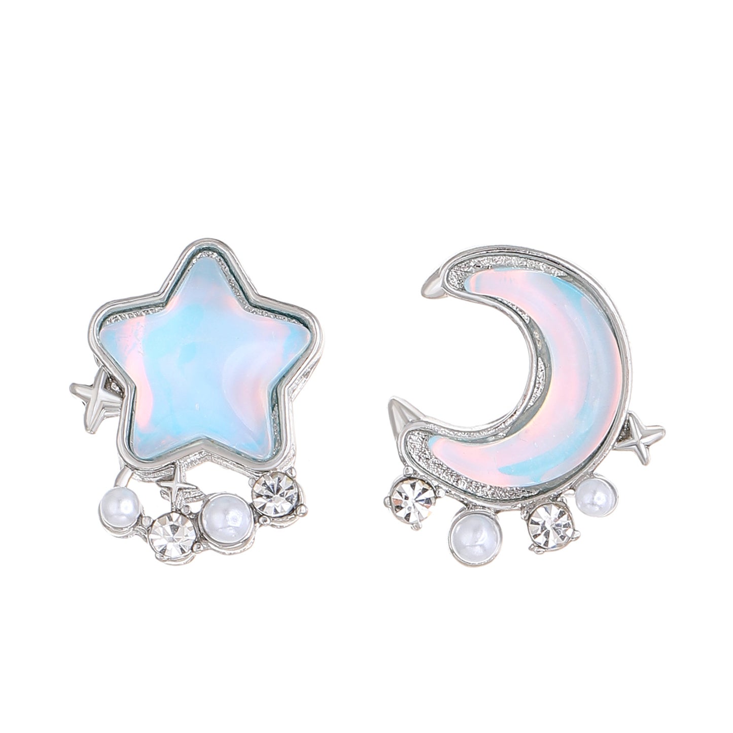 Women's Star Moon Pearl For Niche Design Earrings
