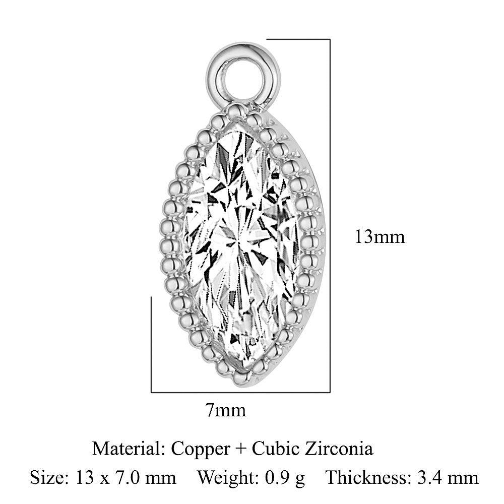 Drop Copper Zircon Square Ornament Accessories Pendants