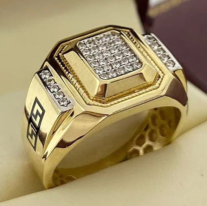 Men's Fashion Domineering Man's Inlaid Diamond Ornament Rings