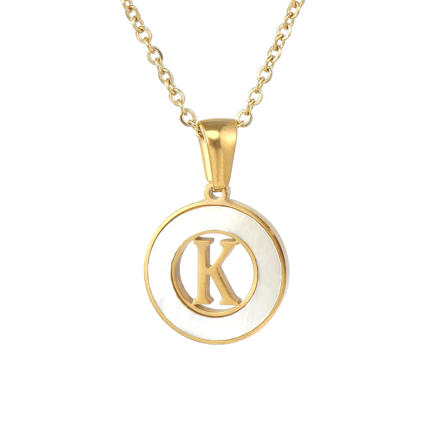 Hollow Titanium Steel Metal English Letter Female Necklaces