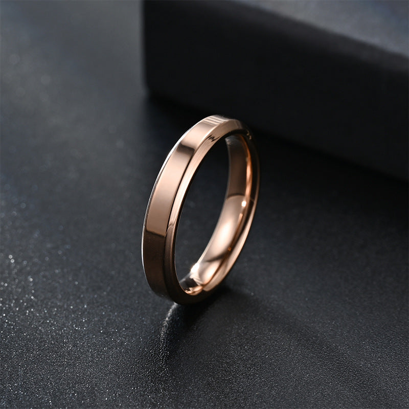 Steel Design Double Bevel Mirror Stainless Rings