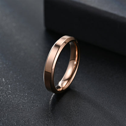 Steel Design Double Bevel Mirror Stainless Rings