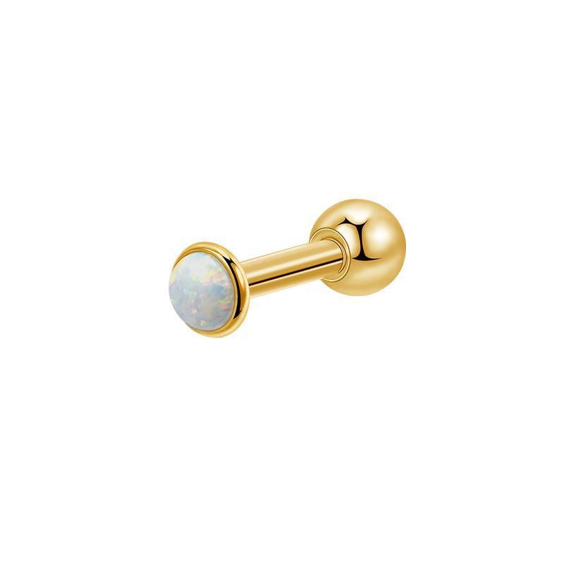 Opal Female Screw Tightening Buckle Simple Earrings