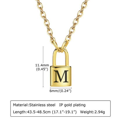 Letter Stainless Steel Lock Head Fashion Necklaces