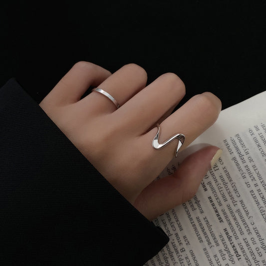 Women's & Men's Wave Mobius For Design Couple Cold Wind Fashion Rings