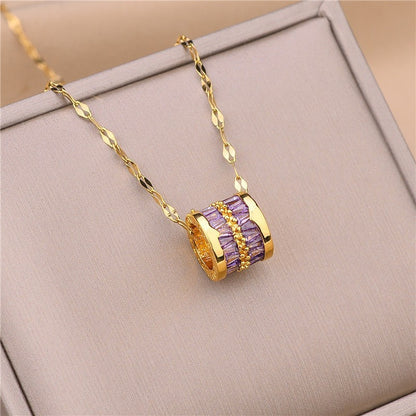 Titanium Steel Colorfast Ornament Female Micro Necklaces