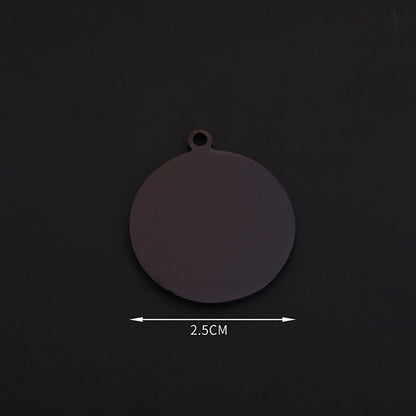 Round Stainless Steel Titanium Ornaments Tag Pendants