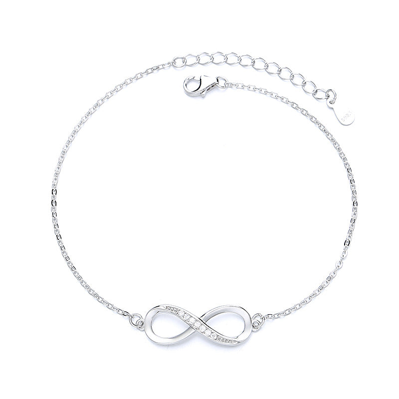 Women's Sterling Sier Design Simple Fashion Letter Bracelets